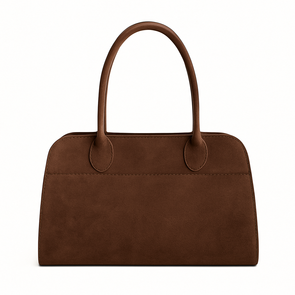 Véraine – Suede Classic Handbag in Chocolate Brown