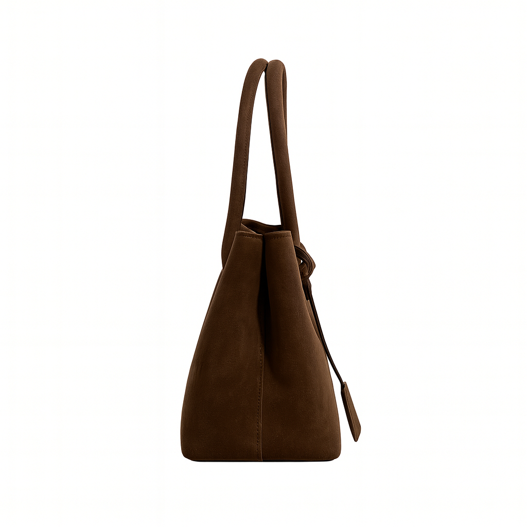 Véraine – Elegant Suede Shoulder Tote in Coffee Brown