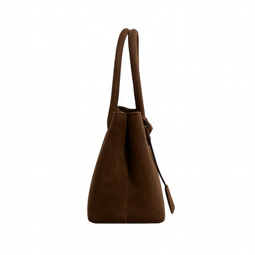 Véraine – Elegant Suede Shoulder Tote in Coffee Brown