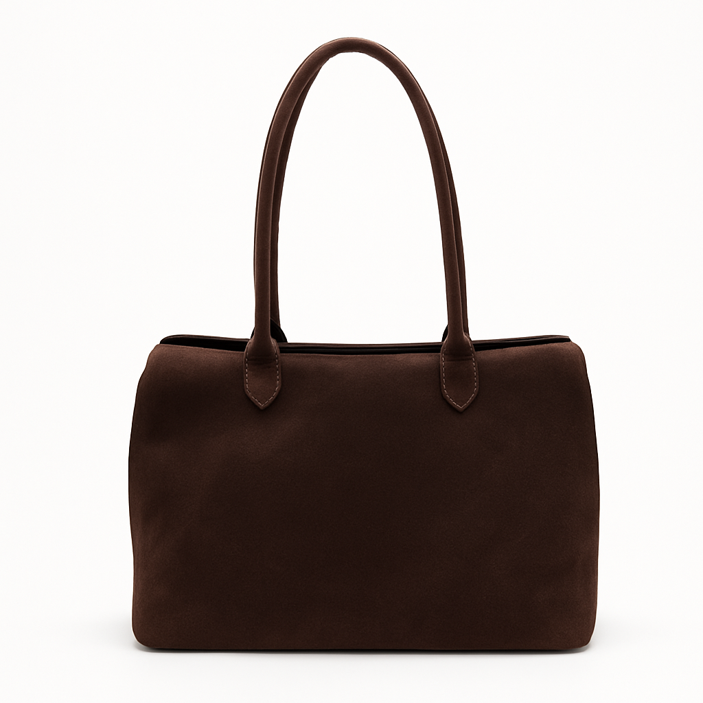 Véraine – Luxury Suede Shoulder Bag in Espresso Brown